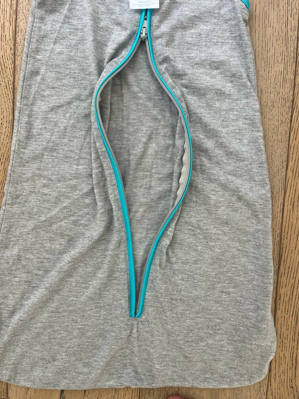 Halo SleepSack Ideal Temp Small 0-6 months Grey Blue Double Zipper Summer
